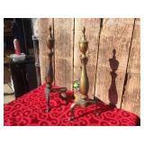 Pair Vintage Brass Fireplace ANDIRONS - 19"