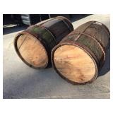 2 Old Wooden Nail Kegs - 17" Intact