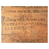 Rare Vintage W.H. Hutchinson + Son - Wooden Shipping Barrel - Mankato Brewing