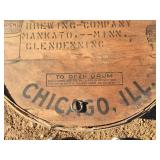Rare Vintage W.H. Hutchinson + Son - Wooden Shipping Barrel - Mankato Brewing