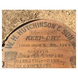 Rare Vintage W.H. Hutchinson + Son - Wooden Shipping Barrel - Mankato Brewing