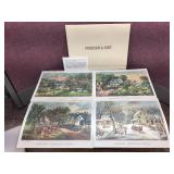 Vintage CURRIER + IVES - 4 Seasons Print Set