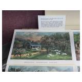 Vintage CURRIER + IVES - 4 Seasons Print Set