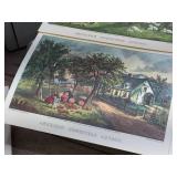 Vintage CURRIER + IVES - 4 Seasons Print Set