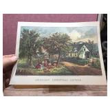 Vintage CURRIER + IVES - 4 Seasons Print Set