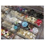 4 Trays Vintage BUTTONS Including Mother of Pearl - Bakelite?