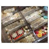 4 Trays Vintage BUTTONS Including Mother of Pearl - Bakelite?