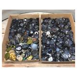 Large Group Old BUTTONS - Bakelite - Metal - Wooden - Leather