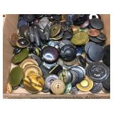 Large Group Old BUTTONS - Bakelite - Metal - Wooden - Leather
