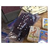 Group Vintage CARD GAMES - Checkers - Dominos (Wooden)