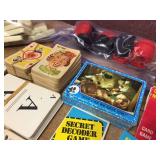 Group Vintage CARD GAMES - Checkers - Dominos (Wooden)