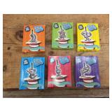 Set of 6 - CAT IN THE HAT - Silver Plated Ornaments