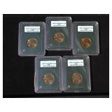 (5) Sacaggawea S Slabbed Dollar Coins - INB Certified MS70