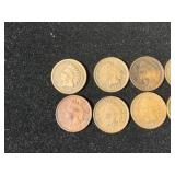 (10) Indian Head Pennies 1897-1902