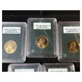 (5) Sacagawea Slabbed Dollar Coins - DCAM Proof 70 - 2000/2003