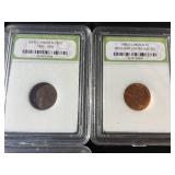 (7) Interesting Lincoln Pennies 1938-2009 Including Slabbed
