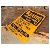 Metal - WARNING Underground Cable - Sign 12" x 18"