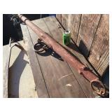 Antique HAY KNIFE + 48" Wooden Spreader