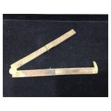 Antique STANLEY No. 32? 12" - 4 Fold - Wood/Brass - Rule