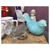 Vintage Group Collectable - Glass - Ceramic - Figures - Hen on Nest - Candy Jars