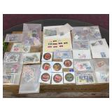 Vintage Collectable Postage Stamps - Foreign + U.S. 1¢ - 3¢ - 6¢ - Others
