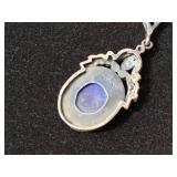 Vintage Blue - Green - Agate Sterling Earrings