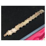 Vintage Mexico STERLING - Link Bracelet - Green Onyx/Ether/Jade?