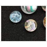 (6) Vintage GERMAN - Handmade Swirl Marbles