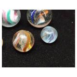 (6) Vintage GERMAN - Handmade Swirl Marbles