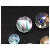 (6) Vintage GERMAN - Handmade Swirl Marbles