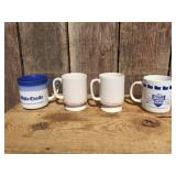 (4) Vintage Coffee Mugs - SHAKEYS PIZZA - WHITE CASTLE