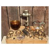 Vintage Kitchen - Cookie Cutters - Amber Bowl - Universal #2 Grinder, Pyrex