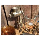 Vintage Kitchen - Cookie Cutters - Amber Bowl - Universal #2 Grinder, Pyrex