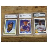 (3) GREG VAUGHN - GARY CARTER - MANNY RAMIREZ MLB Graded Cards