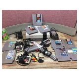 Vintage Nintendo NES-001 Console - Controllers - Cartridges