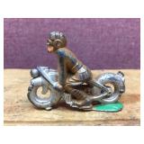 Vintage MANOIL - Cast Motorcycle Figure - Neat!