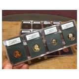 (4) 1977 S INB Certified - Cameo Proof 70 Penny/Nickel/Dime/Quarter