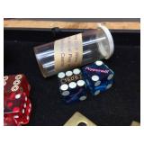 Vintage Dice - Casino Dice - Tooled Leather Shaker