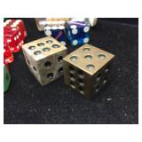 Vintage Dice - Casino Dice - Tooled Leather Shaker