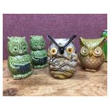 Vintage OWL Figures Including Fancy Art Glass