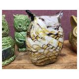 Vintage OWL Figures Including Fancy Art Glass