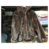 Attractive Womens GALLERY Brand Modern Faux Hooded Fur Coat - XS