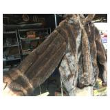 Attractive Womens GALLERY Brand Modern Faux Hooded Fur Coat - XS