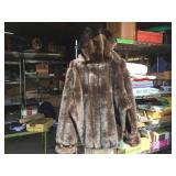 Attractive Womens GALLERY Brand Modern Faux Hooded Fur Coat - XS