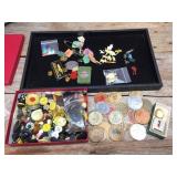 Vintage Variety - Wooden Nickels - Animal Figures - Pins - Buttons