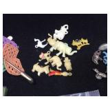 Vintage Variety - Wooden Nickels - Animal Figures - Pins - Buttons