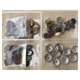 (3) Trays Neat Old Buttons - See Pics!