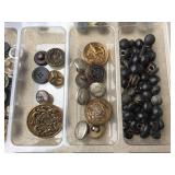 (3) Trays Neat Old Buttons - See Pics!