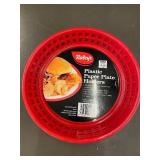 Raley's Plastic Paper Plate Holders - Red Circular Holders