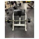 Precor Seated Preacher Curl Exercise Weight Machine